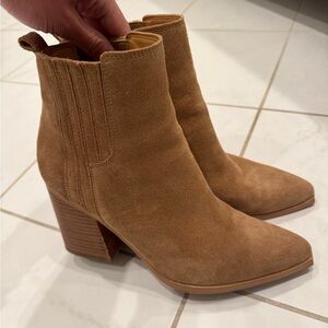 Marc Fisher Tan Suede Ankle Boots